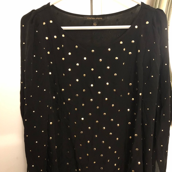 Cynthia Steffe Black silk blouse - Picture 1 of 4